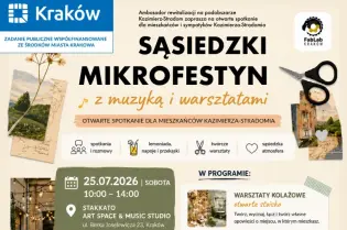 Mikrofestyn w Krakowie z muzyką i warsztatami, 25.07.2026, godz. 10:00-14:00, Kazimierz-Strad