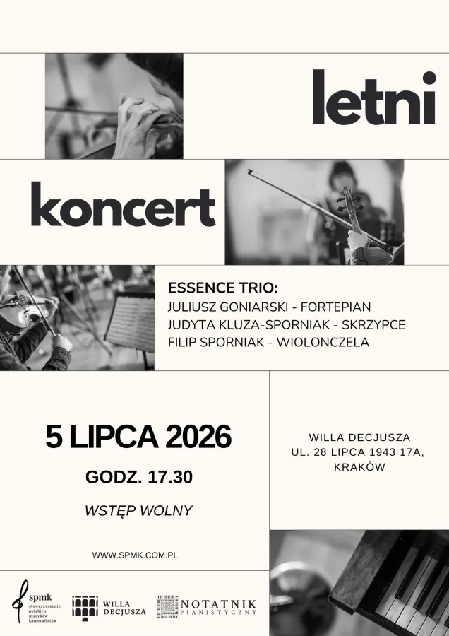Letni koncert w Willi Decjusza: Essence Trio