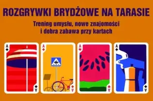 Rozgrywki brydżowe na tarasie, trening i nauka gry, przyjazna atmosfera.