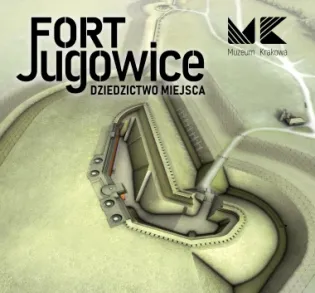 Fort Jugowice, schemat przedstawiający jego strukturę i otoczenie.