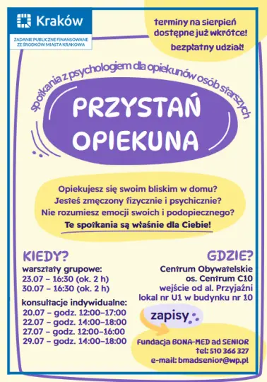 Bezpłatne wsparcie psychologiczne dla opiekunów seniorów