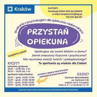 Przystań opiekuna - program wsparcia psychologicznego opiekunów nieformalnych