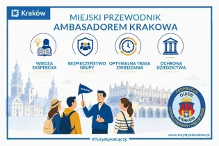 Miejski przewodnik po Krakowie z informacjami o bezpieczeństwie, trasach i ochronie dziedzictwa.