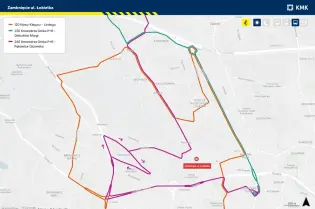 Zamknięcie ul. Łokietka z trasami objazdowymi dla linii 120 i 220.