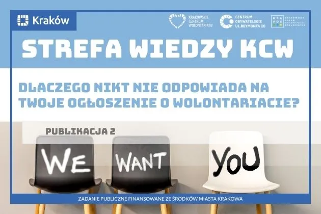 Strefa Wiedzy KCW z pytaniem o brak odpowiedzi na ogłoszenia o wolontariacie.