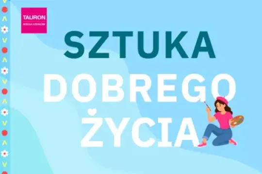 Plakat wydarzenia artystycznego z datą, godziną i informacjami o rozmowie oraz warsztatach.