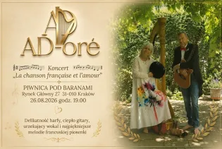 Koncert La chanson française et l’amour w Piwnicy pod Baranami, 26.08.2026, godz. 19:00.