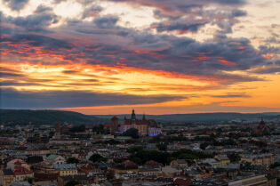 Stare Miasto - panorama z lotu ptaka Krakowa.