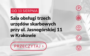 Sala obsługi trzech urzędów skarbowych przy ul. Jasnogórskiej 11 w Krakowie.