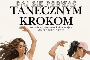 Plakat promujący zajęcia taneczne w Krakowie, z informacjami o lokalizacji i zapisach.