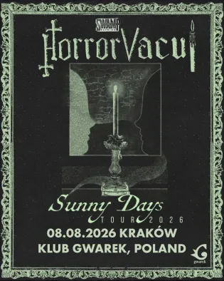 Plakat koncertu Horror Vacui z datą, miejscem i tytułem trasy Sunny Days.