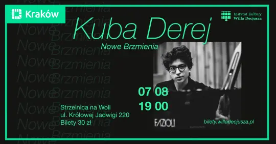 Nowe Brzmienia w Strzelnicy na Woli. Kuba Derej zagra kameralny koncert fortepianowy