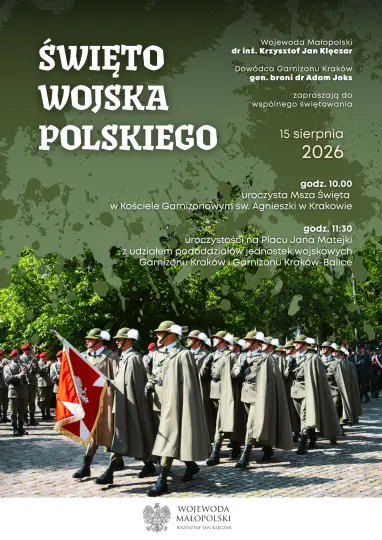 Biało-czerwony Kraków z okazji święta Wojska Polskiego