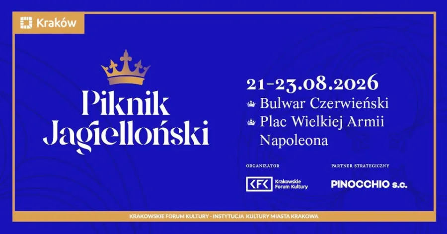 Piknik Jagielloński, 21-23.08.2026, Bulwar Czerwieński, Plac Wielkiej Armii Napoleona, Kraków.