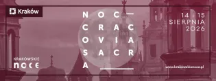 Kraków, nocne wydarzenie 14-15 sierpnia 2026, z widokiem na architekturę i pełnię księżyca.