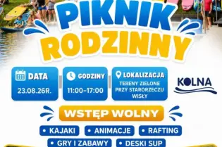 Piknik rodzinny z atrakcjami, kajakami, animacjami i grami, 23.08.2026, ul. Kolna 2, Kraków