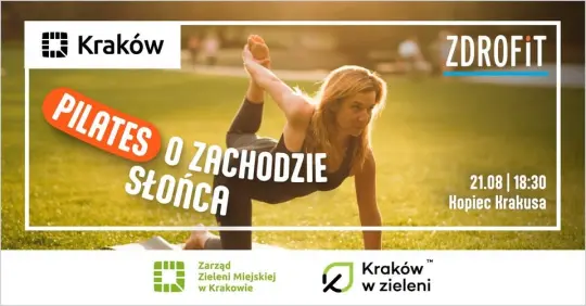 Pilates o zachodzie słońca na Kopcu Krakusa