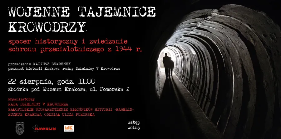 Wydarzenie historyczne dotyczące schronu przeciwlotniczego z 1944 roku w Krakowie.