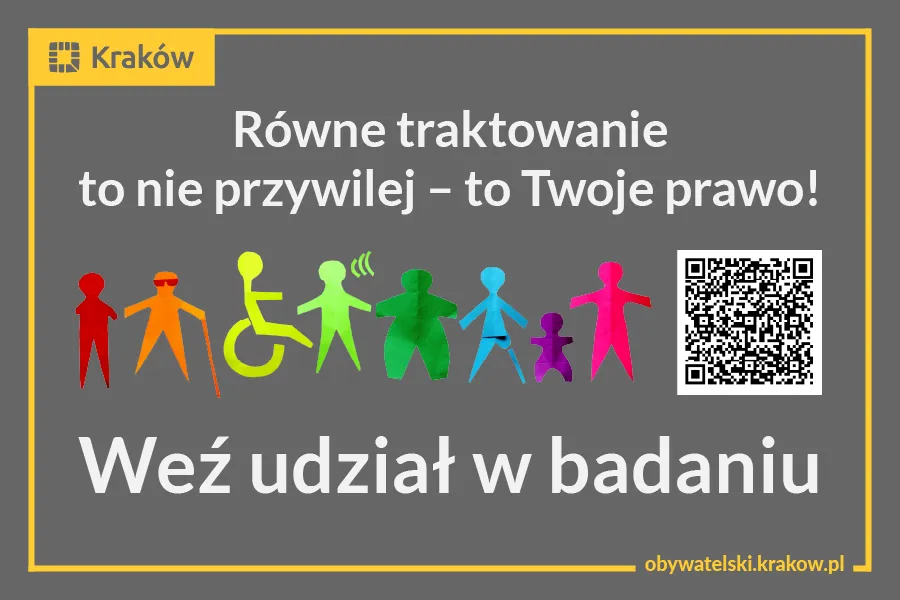 Równe traktowanie to Twoje prawo, wezwanie do udziału w badaniu.