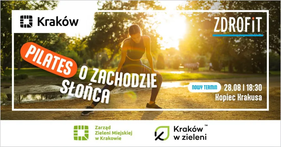 Pilates o zachodzie słońca, nowy termin 28.08, Kopiec Krakusa, Kraków.