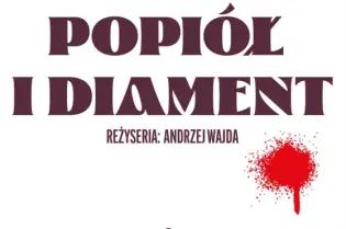 Plakat promujący film Popiół i diament w Krakowie, z informacjami o wydarzeniu i dacie.