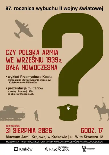 Czy polska armia we wrześniu 1939 r. była nowoczesna? – prelekcja w Muzeum AK