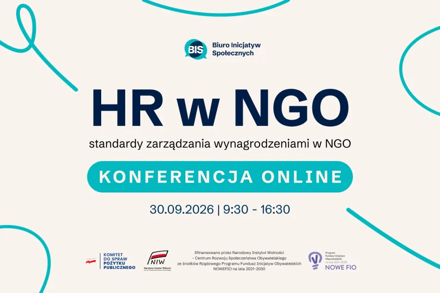 HR w NGO, standardy zarządzania wynagrodzeniami, konferencja online 30.09.2026, 9:30 - 16:30.