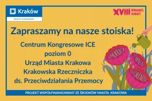 Zaproszenie na stoiska w Centrum Kongresowym ICE, Urząd Miasta Krakowa, Kongres Kobiet.