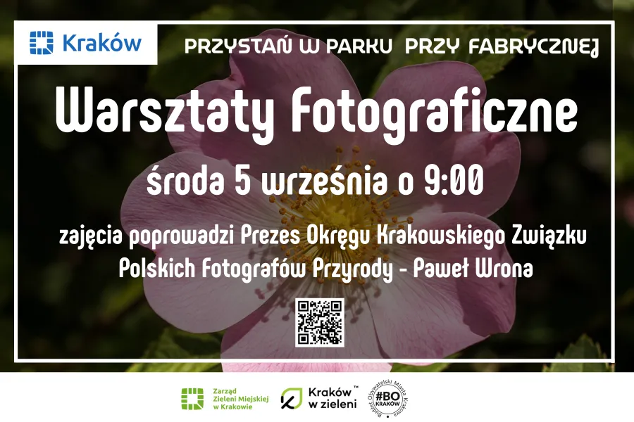 plakat zapraszający na warsztaty fotograficzne