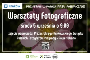 plakat zapraszający na warsztaty fotograficzne