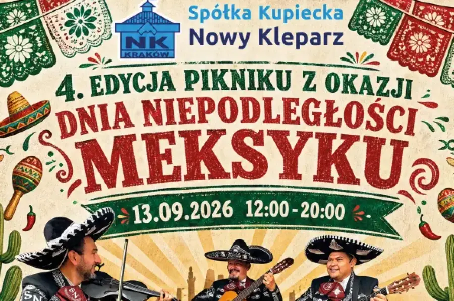 Piknik z okazji Dnia Niepodległości Meksyku z programem artystycznym i gastronomicznym.