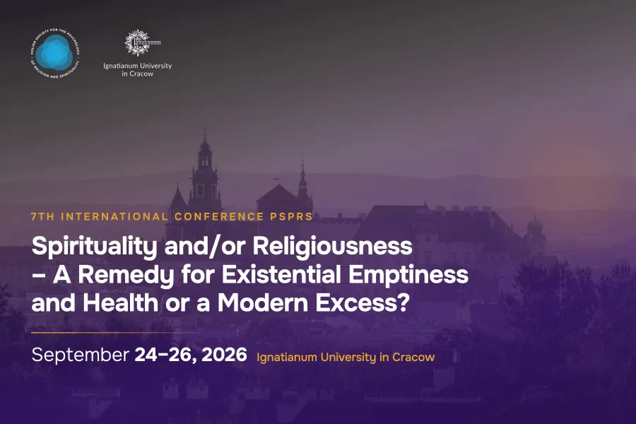 Konferencja o duchowości i religijności w Ignatianum w Krakowie, 24-26 września 2026.