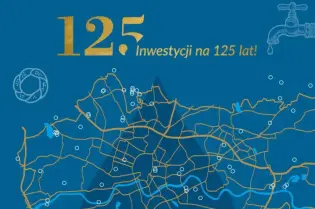 125 inwestycji na 125 lat, mapa Krakowa z zaznaczonymi lokalizacjami.