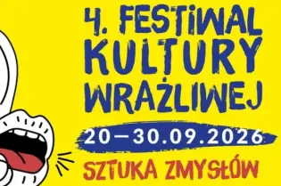 4. Festiwal Kultury Wrażliwej, 20-30.09.2026, Sztuka Zmysłów, kolorowa grafika z rysunkiem ucha