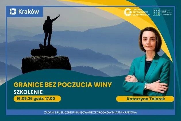 Granice bez poczucia winy, szkolenie 16.09.26, godz. 17.00, prowadząca Katarzyna Talarek.