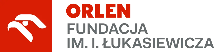 Logo Orlen w postaci orła z napisem "orlen fundacja im i. łukasiewicza"