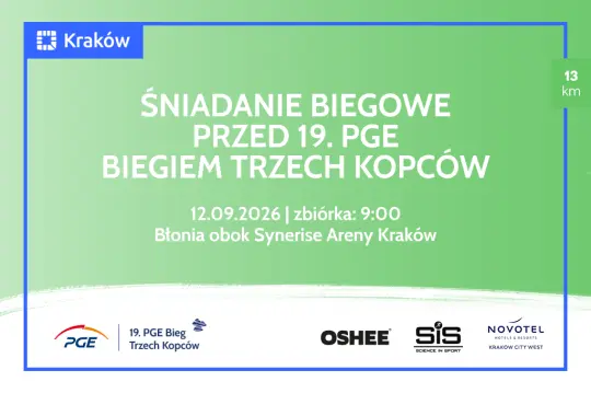 Trening i śniadanie biegowe przed 19. PGE Biegiem Trzech Kopców