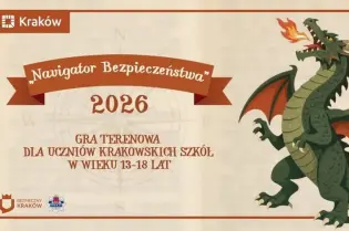 Gra terenowa dla uczniów krakowskich szkół w wieku 13-18 lat, z motywem smoka.