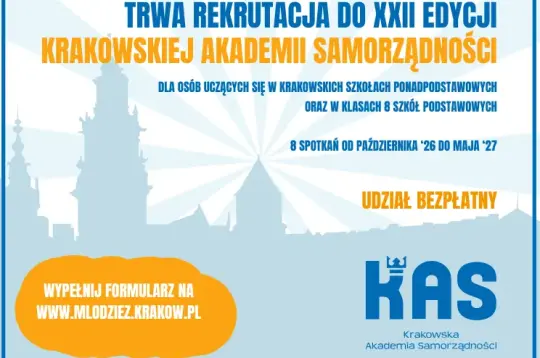 Rekrutacja do XXII edycji Krakowskiej Akademii Samorządności dla uczniów szkół podstawowych. Udział bezpłatny.