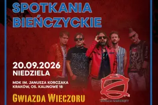 Plakat wydarzenia "Spotkania Bieńczyckie" z informacjami o programie i artystach.