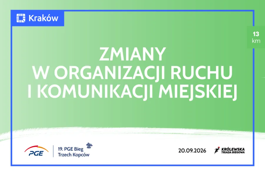 Zmiany w organizacji ruchu i komunikacji miejskiej w Krakowie, 19. PGE Bieg Trzech Kopców.