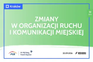 Zmiany w organizacji ruchu i komunikacji miejskiej w Krakowie, 19. PGE Bieg Trzech Kopców.