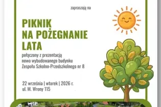 Piknik na pożegnanie lata z programem dla dzieci i prezentacją budynku przedszkola.