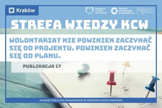 Strefa Wiedzy KCW, informacja o wolontariacie i planowaniu projektów.