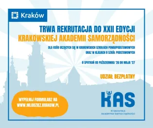 Rekrutacja do XXII edycji Krakowskiej Akademii Samorządności dla uczniów szkół podstawowych. Udział bezpłatny.
