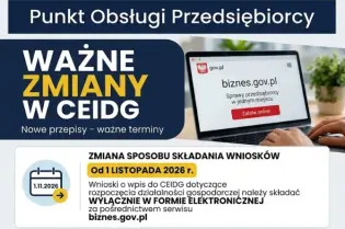 Informacje o zmianach w CEIDG, nowe terminy i zasady składania wniosków.