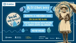IX Festiwal Wody w Krakowie, 26 września 2026, wstęp wolny, godz. 10:00-16:00.
