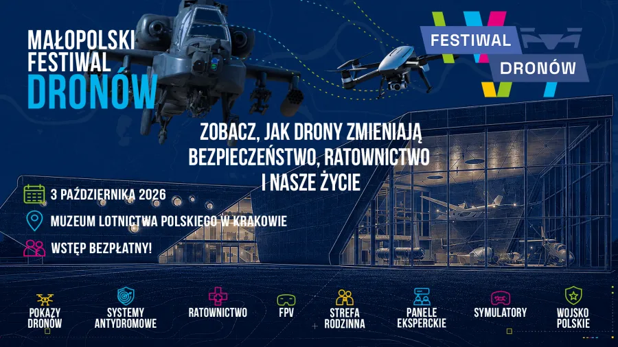 Małopolski Festiwal Dronów, 3 października 2026, Muzeum Lotnictwa w Krakowie, wstęp bezpłatny