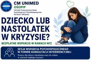 Bezpłatne wsparcie psychologiczne dla dzieci i nastolatków w kryzysie. Informacje o sesjach i rejestracji.