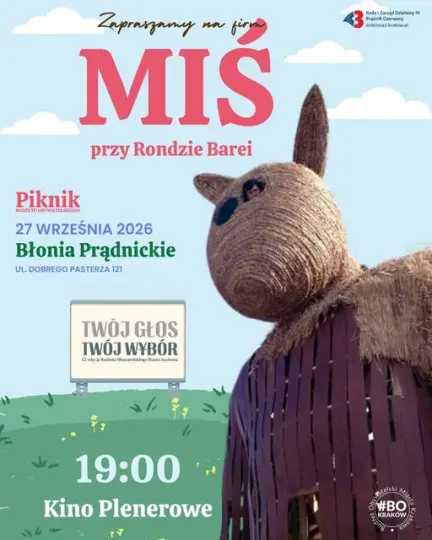 „Miś” przy Rondzie Barei. Plenerowy seans na Błoniach Prądnickich